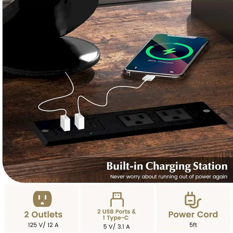Costway Mobile File Cabinet with Charging Station & Cable - Learn More - image 11