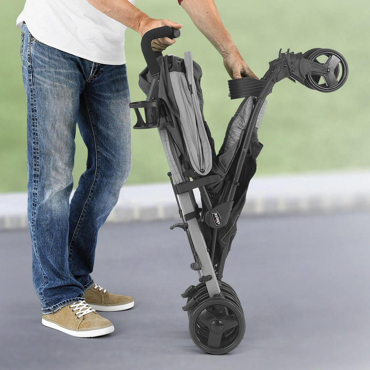 Chicco Liteway Lightweight Stroller - Moon Grey (Grey/Black) - image 3
