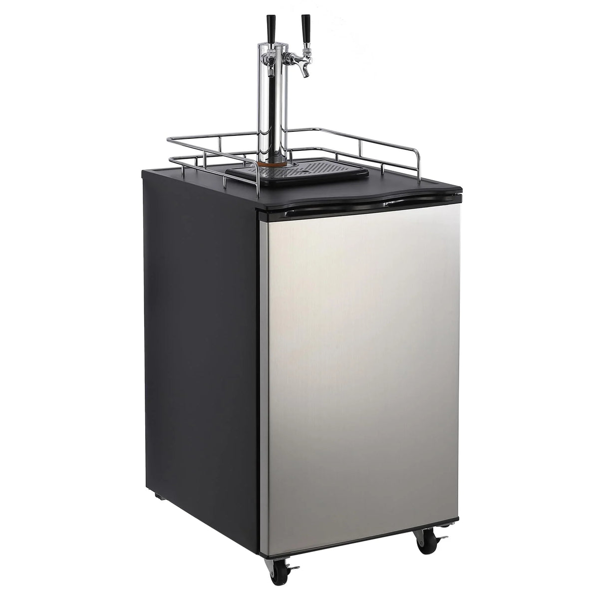 Beer Kegerator, Dual Tap Draft Beer Dispenser, Full Size Stainless Steel Keg Refrigerator With Drip Tray, CO2 Cylinder, 32°F- 50°F Temperature Control, 170L - image 1