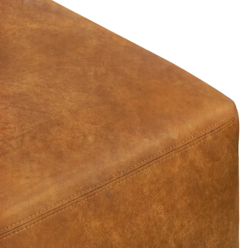 Poly & Bark Denver Leather Ottoman - Authentic Full Grain Italian Leather - image 11