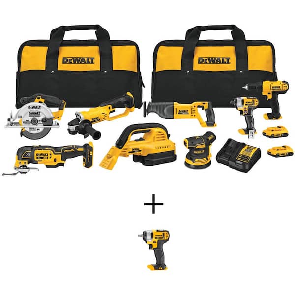 20V MAX Cordless 8 Tool Combo Kit, 20V MAX Cordless 3/8 in. Impact Wrench, and (2) 20V 2.0Ah Batteries - image 1