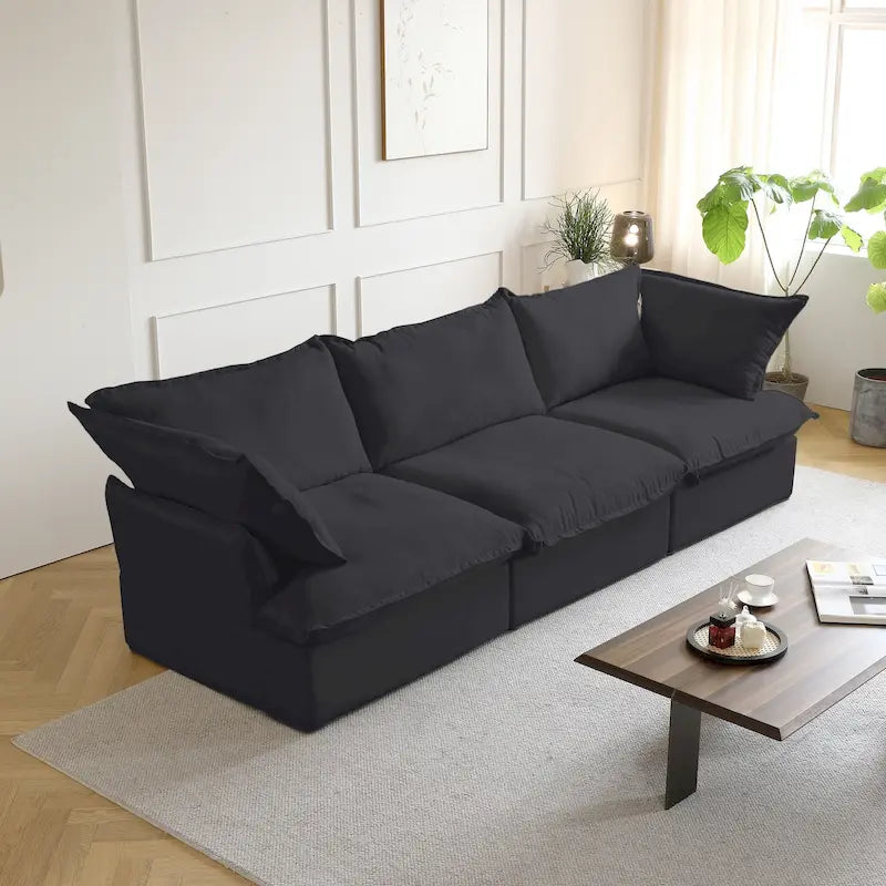 Contemporary 3-Seat Modular Sectional Sofa for Living Room - Comfortable Convertible Couch - image 4