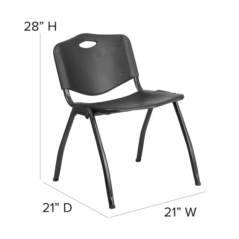 880 lb. Capacity Heavy-Duty Plastic Stackable Chair with Carrying Handle - image 6