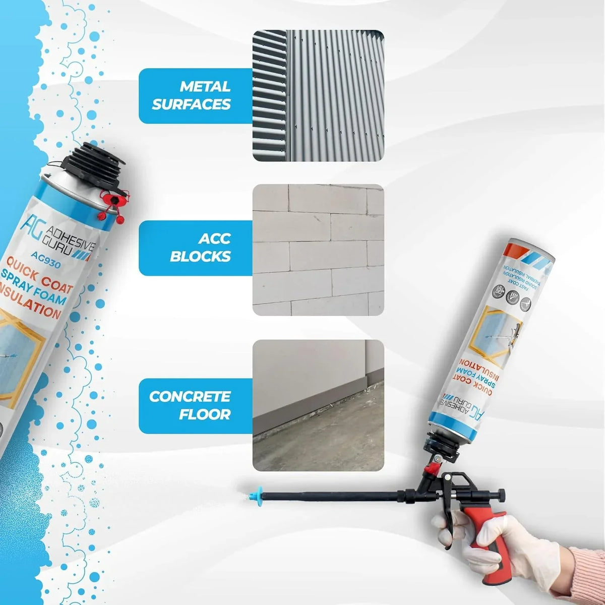Adhesive Guru Spray Foam Insulation Kit (18 x 32.80 oz/930 Gr - 360 Board Feet), Self - Expanding Adhesive Foam - image 8