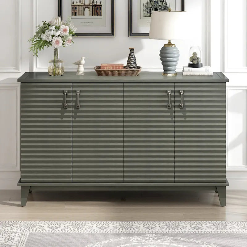 Large 4-Door Sideboard Buffet with Adjustable Shelves for Ample Storage - image 9