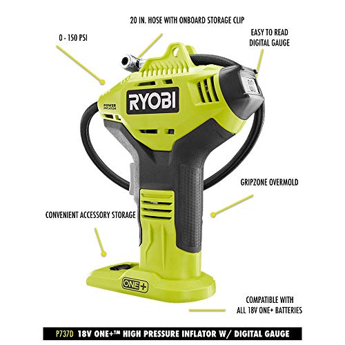 Cordless High Pressure Inflator with Digital Gauge & 18V Lithium-Ion Battery, Portable Tire & Sports Equipment Pump - image 9