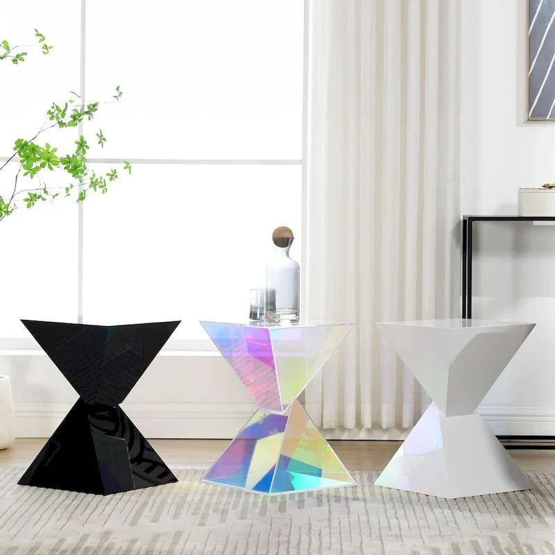 Contemporary Acrylic Accent End Table for Outdoor Use - Dimensions: 18.11"H x 12.6"W x 12.6"L - image 3