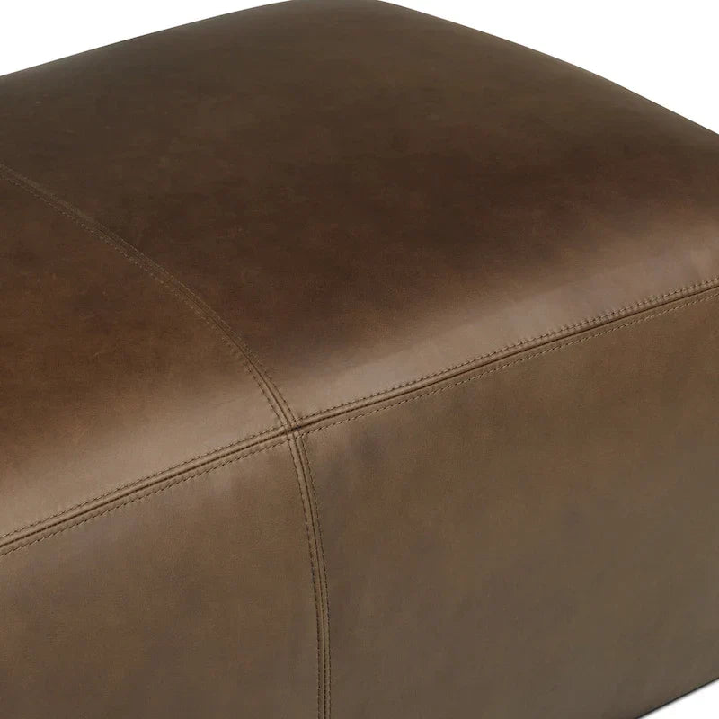 Poly & Bark Denver Leather Ottoman - Authentic Full Grain Italian Leather - image 27