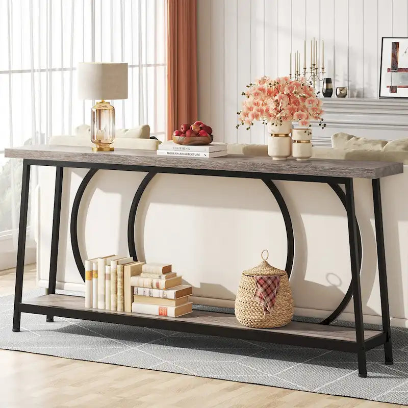70.9-Inch Extra Long Narrow Console Table with Storage for Sofa or Couch - image 3