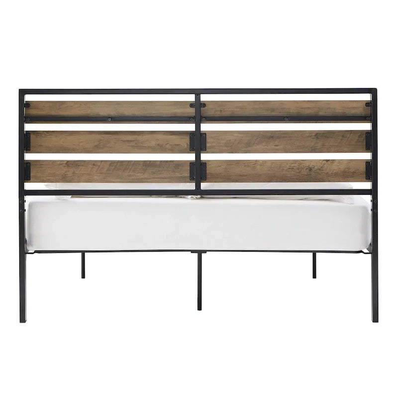 Aabira Low Profile Metal Platform Bed with Wooden Finish Panels by iNSPIRE Q Classic - image 28