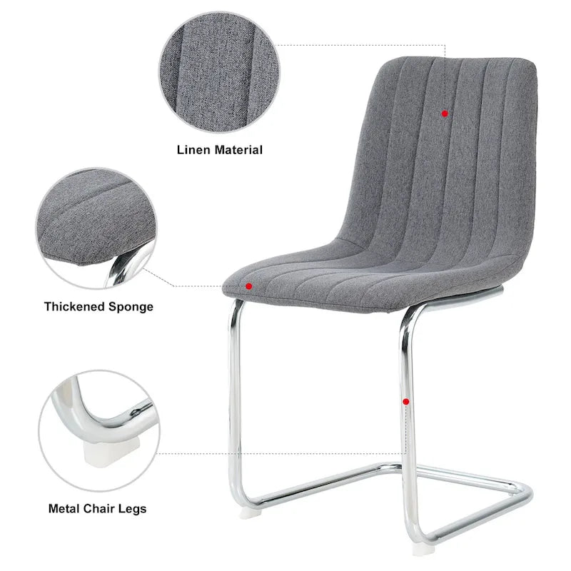 4-Piece Modern Dining Chair Set with Metal Legs - image 23