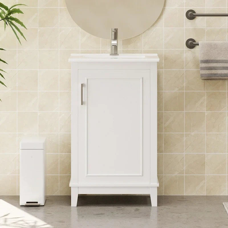 Contemporary 20-Inch Compact Bathroom Vanity Cabinet with Ceramic Sink - image 14