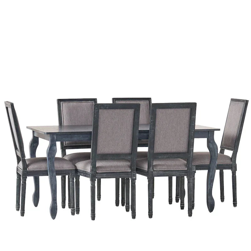 7-Piece French Country Dining Set with Butterfly Leaf Extension - image 17