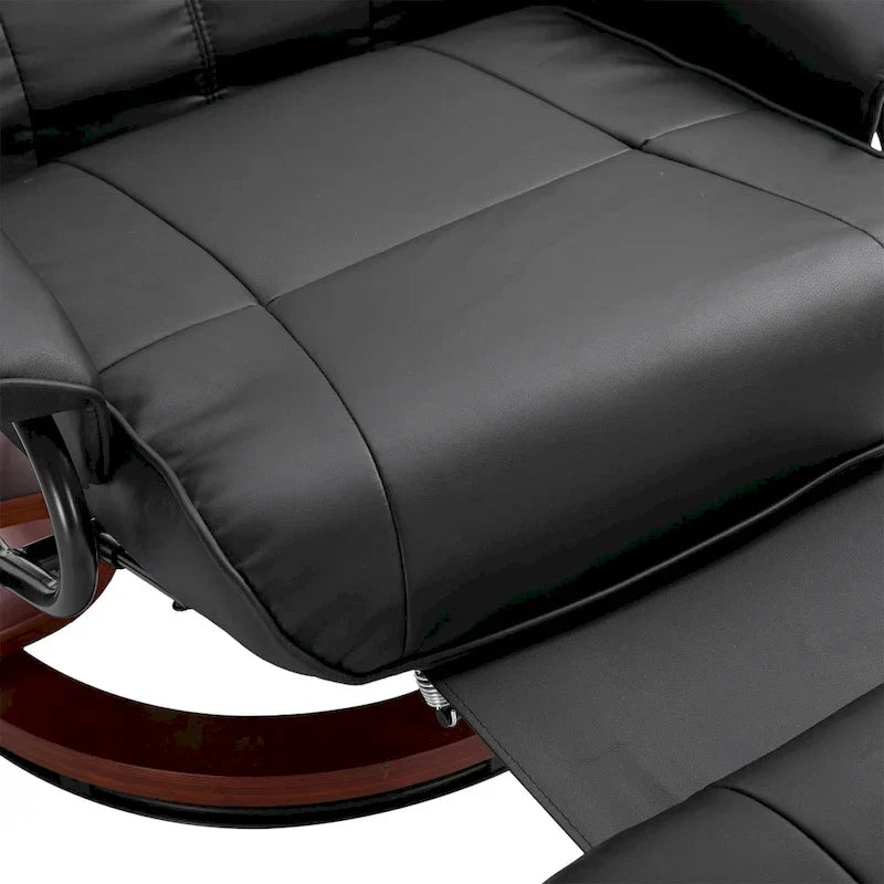 HomCom Faux Leather Adjustable Manual Swivel Base Recliner Chair with Comfortable and Relaxing Footrest - image 33