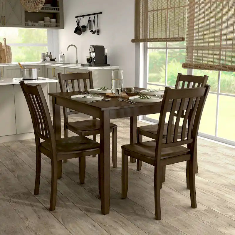 Denhour DH Basic Traditional Solid Wood 5-Piece Dining Set - image 1