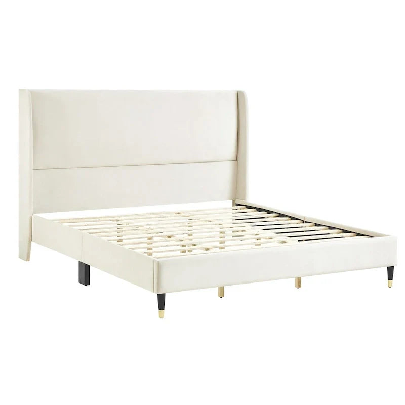 Roundhill Furniture Rozitta Upholstered Wingback Bed with Platform Design - image 23
