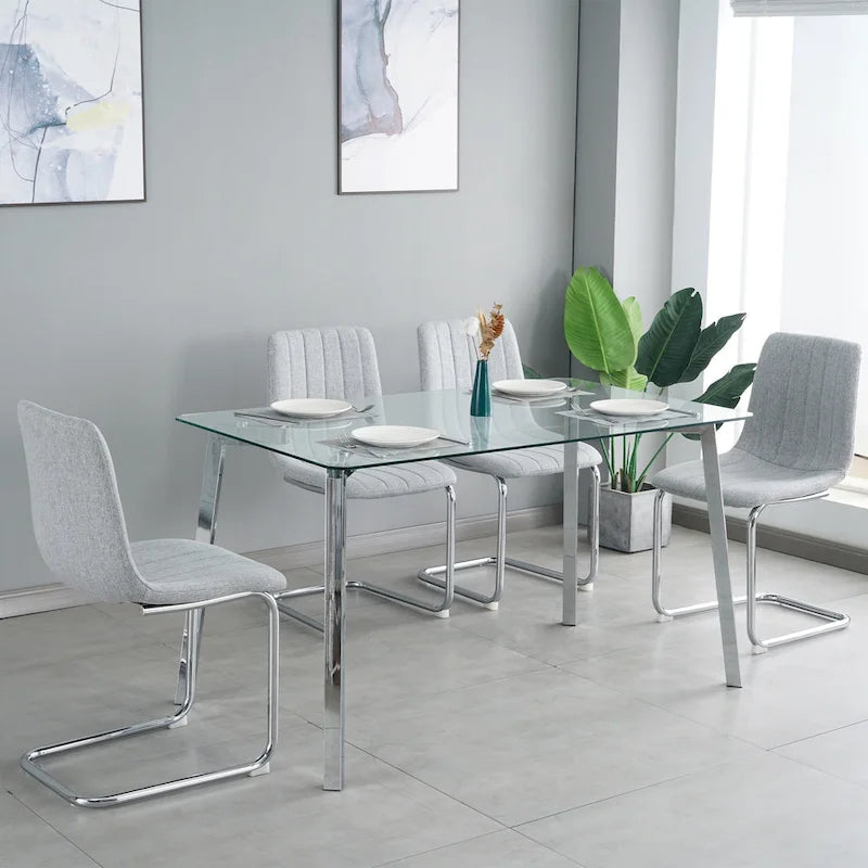 4-Piece Modern Dining Chair Set with Metal Legs - image 12