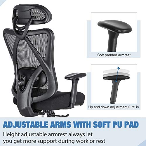 SUNNOW Ergonomic Office Chair, Mesh Computer Desk Chair , High Back Executive Task Chair - image 4