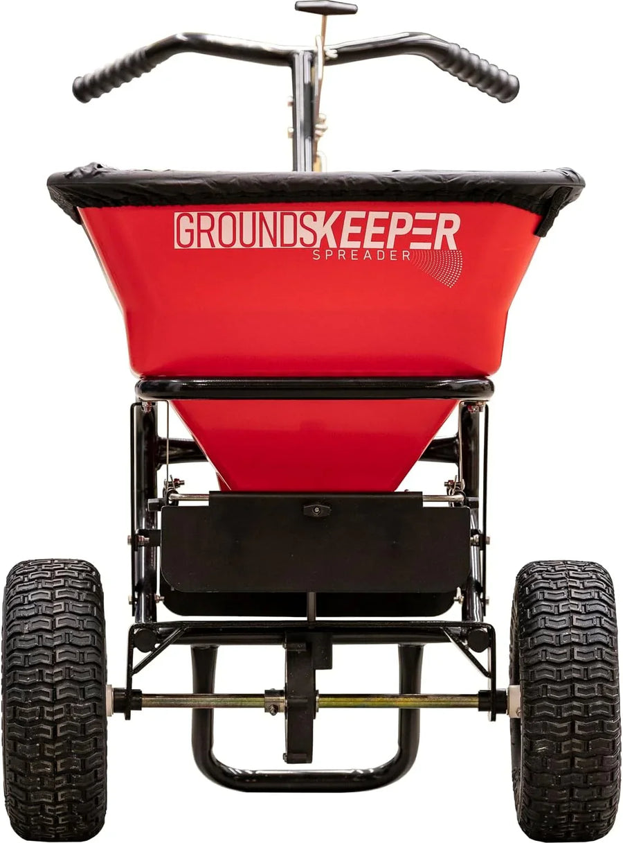Walk Behind Push Spreader, 100lb Capacity, For Salt, Ice & Snow Melt, Included Grate & Cover With Enclosed Gearbox for Protection. - image 1