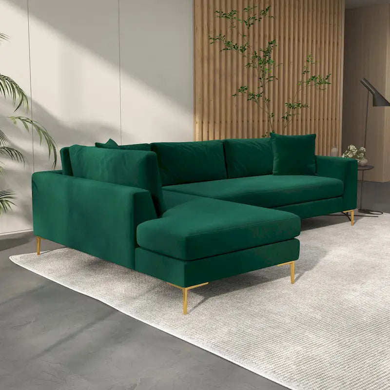 Mae Velvet Corner Sectional Sofa in Mid-Century Modern Style - image 16