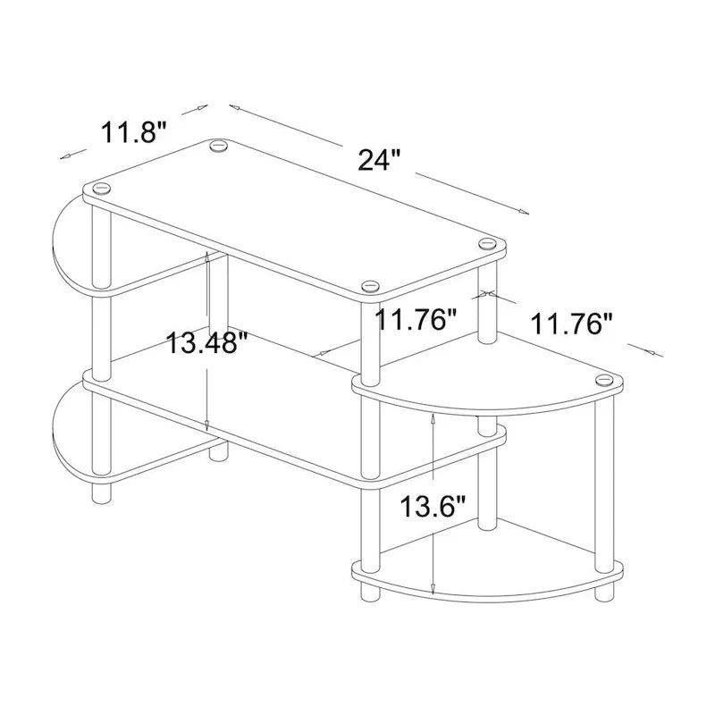 Baxton Studio Orbit Three-Tier TV Stand - image 3
