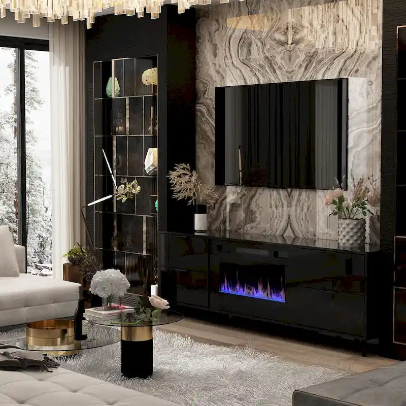 Remote-Controlled Electric Fireplace TV Stand Entertainment Center - image 4