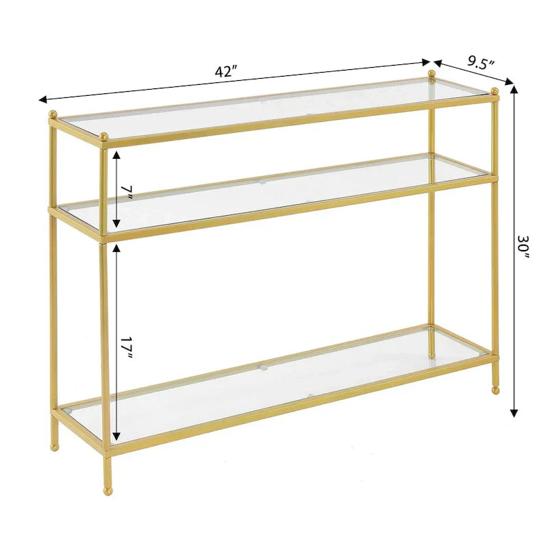 Royal Crest 3-Tier Glass Console Table by Convenience Concepts - image 14