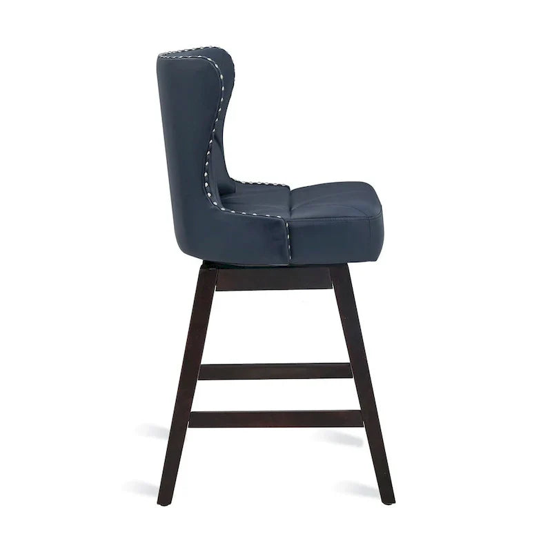 LUE BONA Set of 4 Mid-Century Modern 26-Inch Swivel Counter Stools with Faux Leather and Fabric Upholstery for Kitchen Island - image 32
