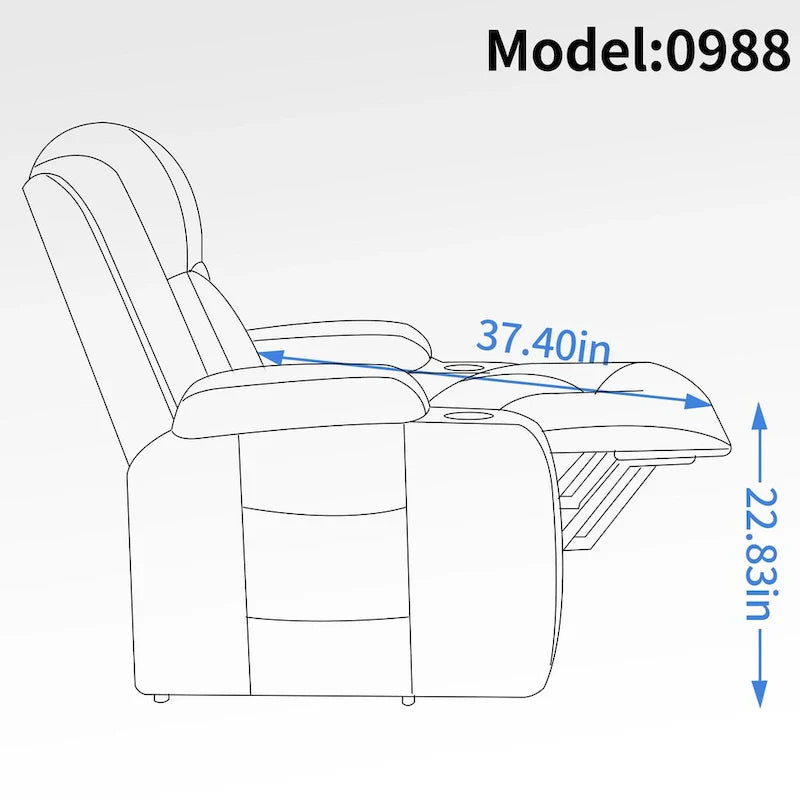 Lazy Boy Power Lift Recliner Chair, Modern Single Motor Massage Sofa Chair with Lumbar Heating, USB Charging Port, Cup Holders - image 10