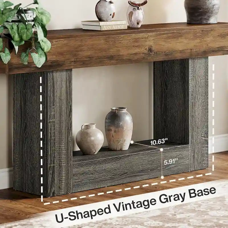 Rustic 2-Tier Entryway Table for Living Room, Hallway, and Foyer - image 10