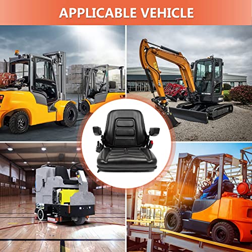 Universal Fold Down Forklift Seat, Micro Switch, Armrest And Safety Belt, for Tractor - image 3