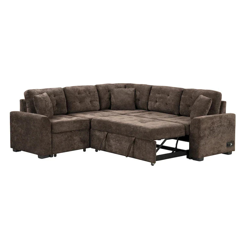 Roomfitters L-Shaped Pull-Out Sofa Bed with Wheels, USB Ports, and Power Outlets – Versatile Sleeper Sofa for Ultimate Living Room Comfort - image 13