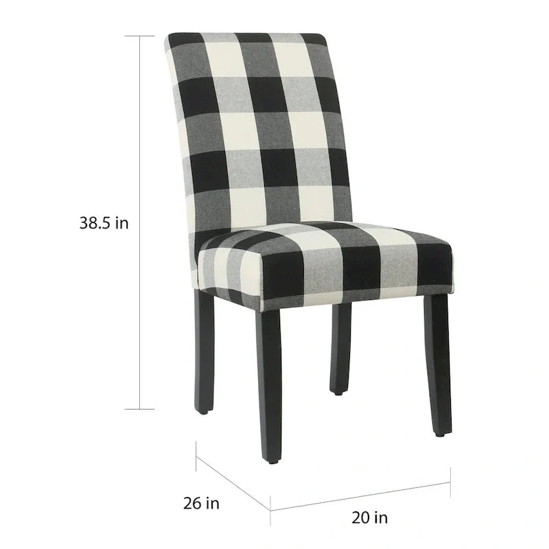 Set of 2 HomePop Black Plaid Parsons Dining Chairs - image 11