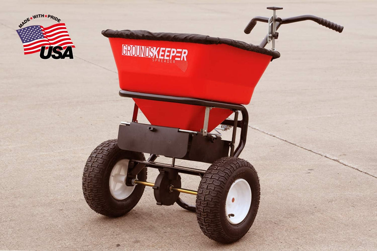 Walk Behind Push Spreader, 100lb Capacity, For Salt, Ice & Snow Melt, Included Grate & Cover With Enclosed Gearbox for Protection. - image 16