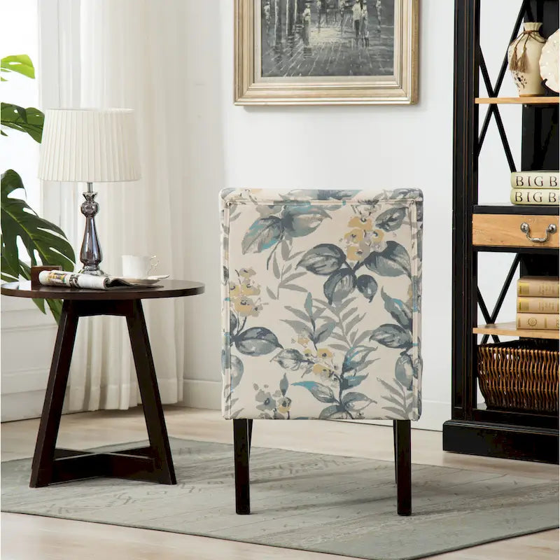 Blue Leaves 29.13 Upholstered Accent Chair featuring Wooden Legs - image 6