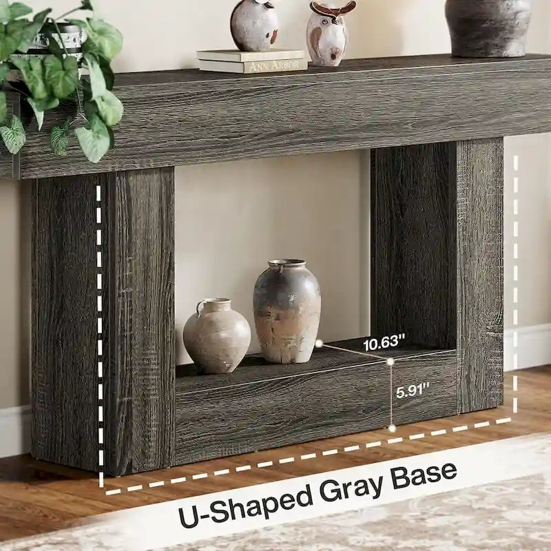 Rustic 2-Tier Entryway Table for Living Room, Hallway, and Foyer - image 24