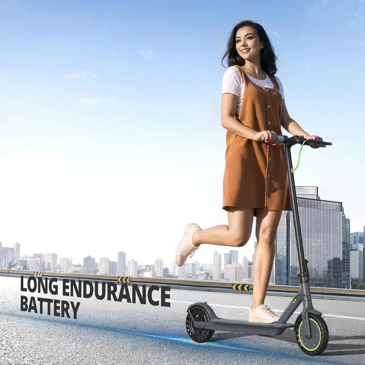 Electric Scooter - 8.5" Solid Tires, 350W Motor, Up to 19 MPH and 21-23 Miles Long-Range Portable Foldable Commuting Scooter for Adults with Double Braking System and App - image 30