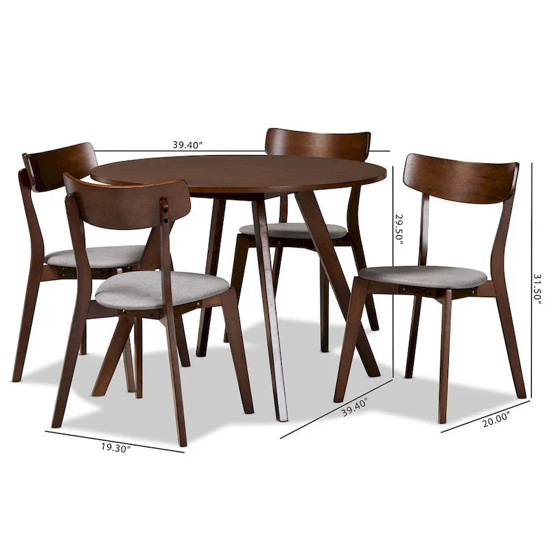 Rika 5-Piece Mid-Century Modern Transitional Dining Set - image 19