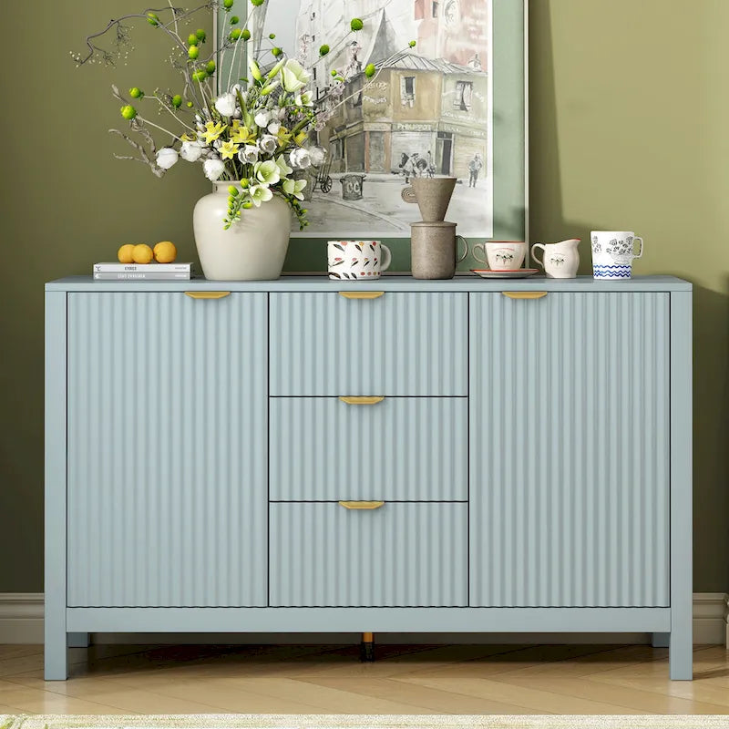 Modern Sideboard Cabinet with Storage Drawers Doors and Adjustable Shelves - image 1