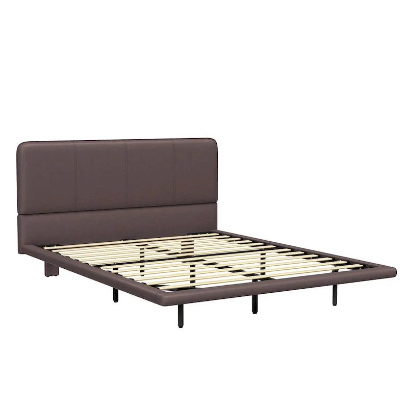 Christopher Knight Home Korli Contemporary Upholstered Leather Floating Bed Frame and Headboard Set with LED Lighting - image 10