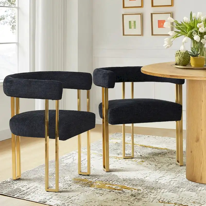 Set of 2 Chenille Upholstered Armchairs - image 3
