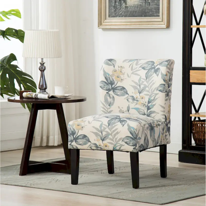 Blue Leaves 29.13 Upholstered Accent Chair featuring Wooden Legs - image 2