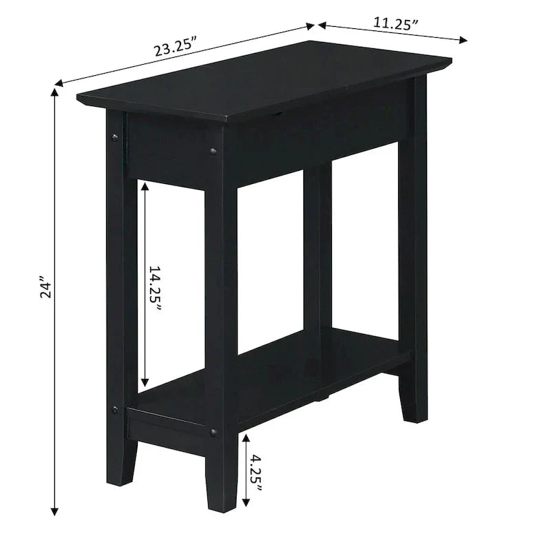 American Heritage Flip Top End Table with Charging Station and Shelf by Convenience Concepts - image 13