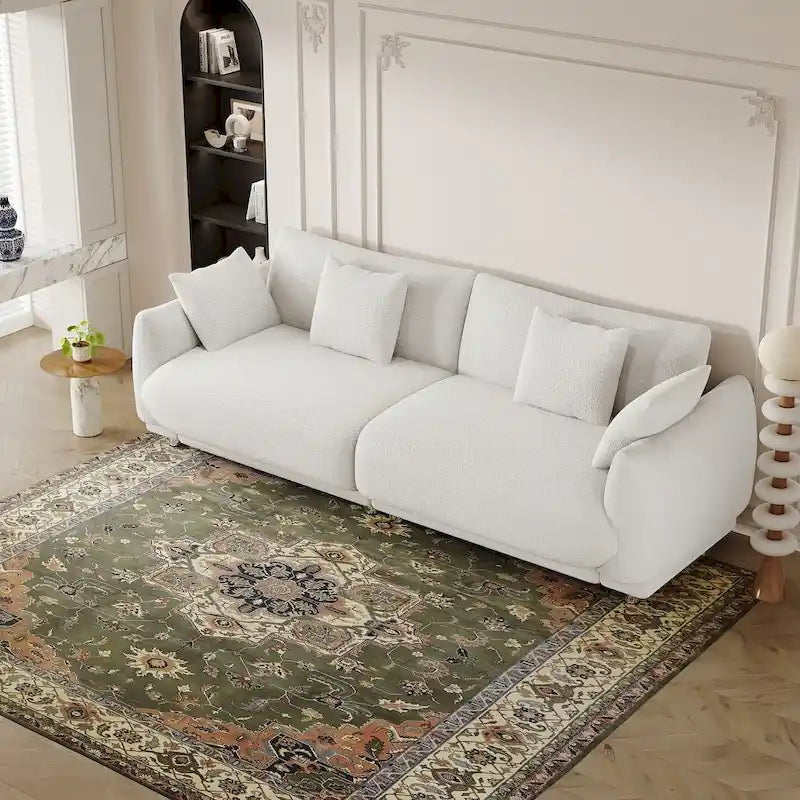 Modern Upholstered Sofa with Plush Cushions and Solid Wood Frame - image 2