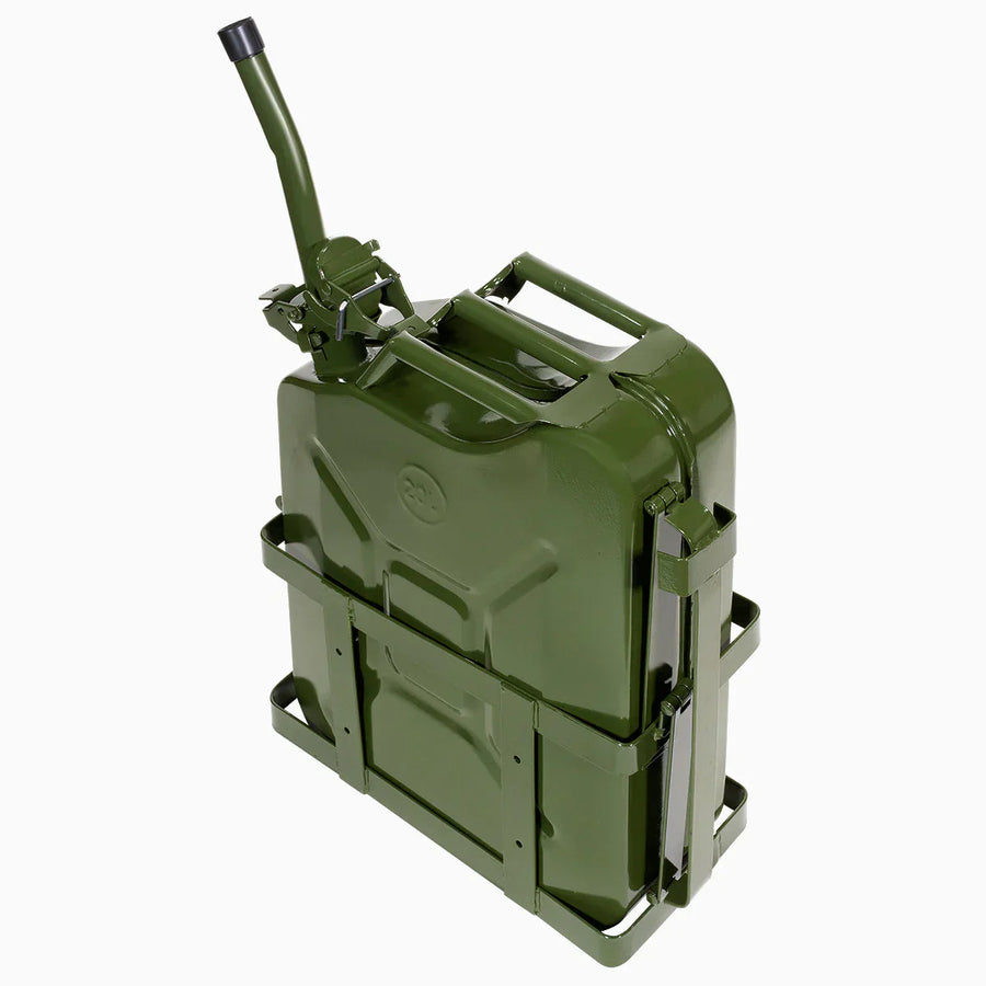 Gallon 20L Jerry Can Gas Diesel Fuel Steel Tank Green Holder mount - image 1