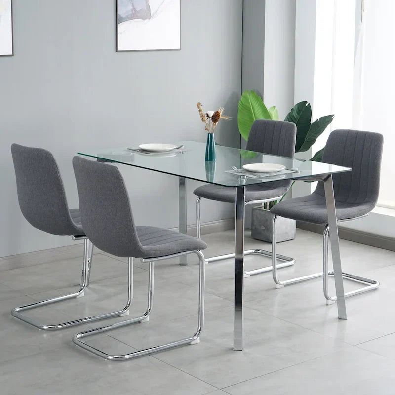 4-Piece Modern Dining Chair Set with Metal Legs - image 20