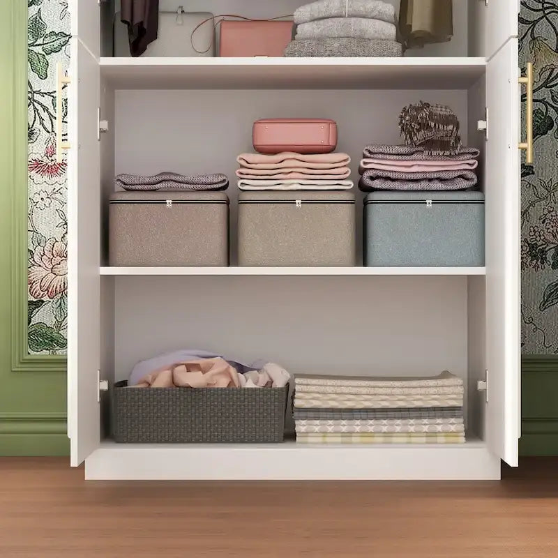 74.8-Inch Tall Large Modular Wardrobe Closet with Glass Doors - image 36