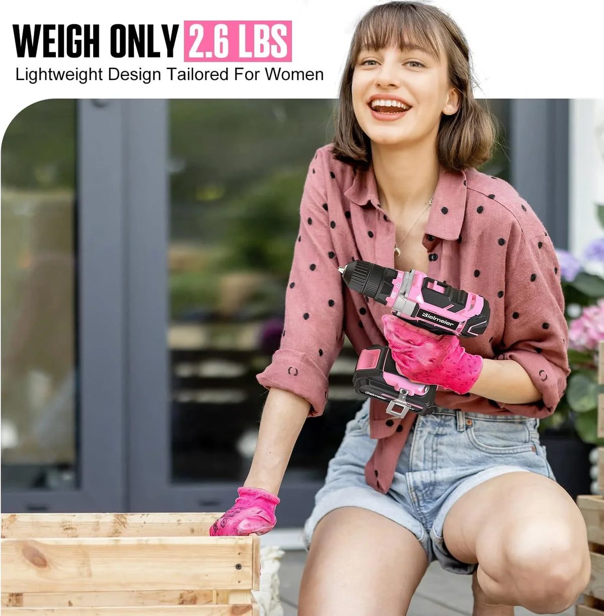 20V 236Pcs Cordless Pink Drill Set - Essential Women's Pink Tool Set, Lady's Basic Home Tool Kit with Pink Tool Bag - All in One Pink Tool Kit Ideal - image 5
