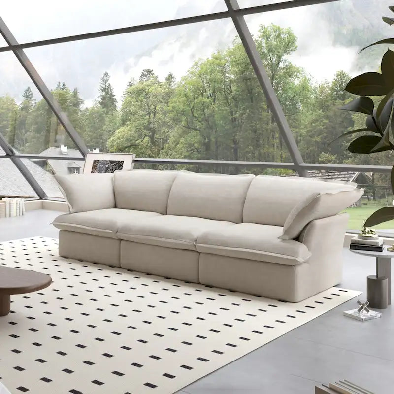 Contemporary 3-Seat Modular Sectional Sofa for Living Room - Comfortable Convertible Couch - image 7