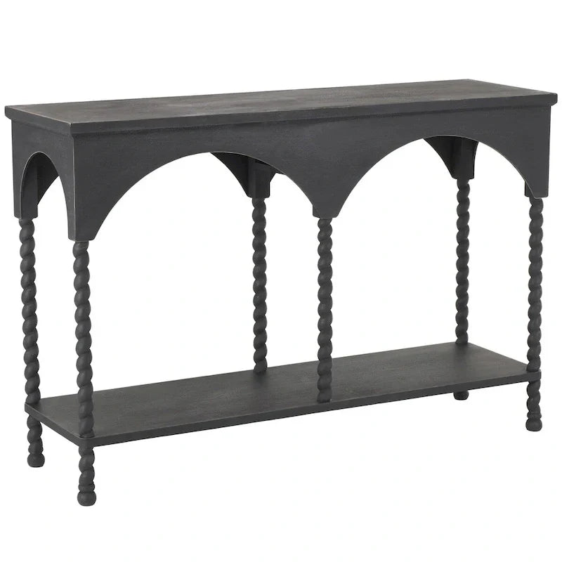 Console Table with Shelf and Arched Design - image 2